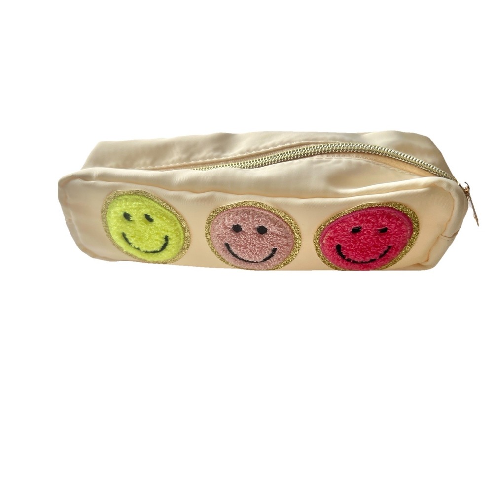 Pencil Bag Makeup Pouch Happy Face Smile Cosmetic Purse Storage Beauty Accessory